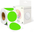 2 Inch Round Color Coding Labels (500 Count) - Light Green Dot Stickers Circle Labels with Dispenser Box for Warehouse, Filing, Industrial, Office Organization