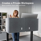 ERGO COLLECT Desk Privacy Panel,2PCS L-Shaped Clamp-On Office Desk Divider,2-in-1 Adjustable Acoustic Desktop Partition Or Under Desk Modesty Screen,for Office,Home,Felt (Grey, 39.4" x 15.7")