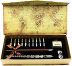 FEATTY Calligraphy Pen Set - 15-Piece Kit - Glass Pen - 11 Nib & 1 Ink Set