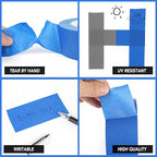 BOMEI PACK Blue Painters Tape 1 Inch Bulk - Paint Tape 10 Rolls x 1 Inch x 55 Yards - Painter's Tape Blue Masking Tape for Walls Painting, DIY Crafting, and School Projects, Total 550 Yards