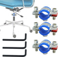 LJZP 3 Pack Fix Sinking Office Chair, Office Chair Saver for Stop Sinking Solid Stainless Steel Adjustable Height Chair Saver Kit with Hexagon Wrench Adjustable Height and Leather Pads Support