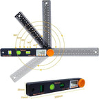 Rainyb Digital Angle Finder Tool 7inch 0-360 degree LCD Digital Protractor with Horizontal Vertical Bubble Levels and Ruler Meter Accurate Tools for Carpenters,Woodworkers,Fabricators（7-Inch X 2Pcs）