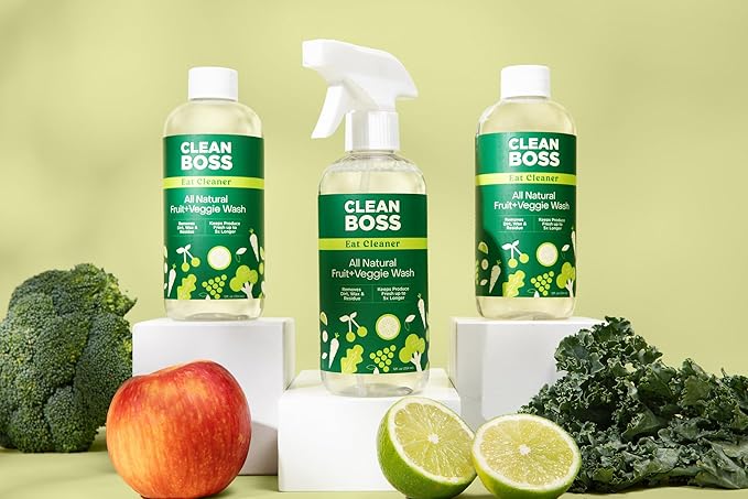 CleanBoss - Eat Cleaner, 12 oz (3 Pack) with one Trigger - Keeps Produce Fresh, Vegan, Gluten Free