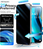 UltraGlass Ultra Top 9H+ Glass for iPhone 14 Privacy Screen Protector [Invisible Privacy Armor] Private Screen Protector 14 Tempered Glass [Full Coverage & Longest Durable] 2 Packs