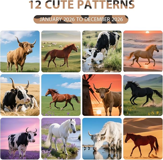 2026 Wall Calendar, Large Monthly Wall Calendar Dogs, Jan 2026 - Dec 2026, 12" x 24" (Opened), Hanging Planning Calendars for Family Home Office Supplies