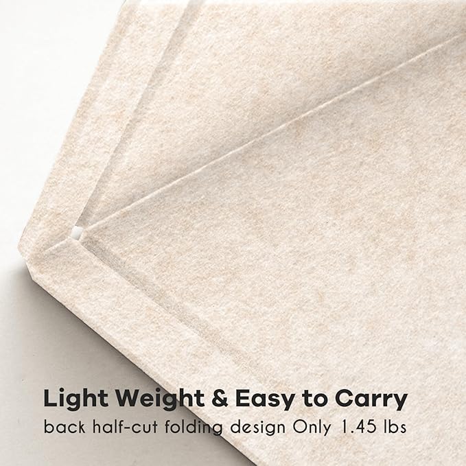 Lightomorrow Bulletin Board, 36 x 24 inches Felt Board - Decorative Pin Board, Cork Board Alternative for Wall, 3' x 2' Foldable Self-Adhesive Vision Board Prayer Board with 20 Pushpins - Oatmeal