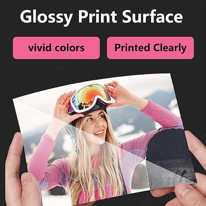 ZHADDLI Inkjet Glossy Photo Paper, 8.5X11 Inches,Pack of 100 Sheets, Compatible with Inkjet Printer Use DYE INK，Glossy Inkjet Paper 200gsm
