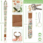 Bolimoss Aesthetic Lanyard with ID Holder for Women & Nurses - Floral ID Badge Holder with Neck Lanyard & 4 Card Slots, Side Zipper Pocket