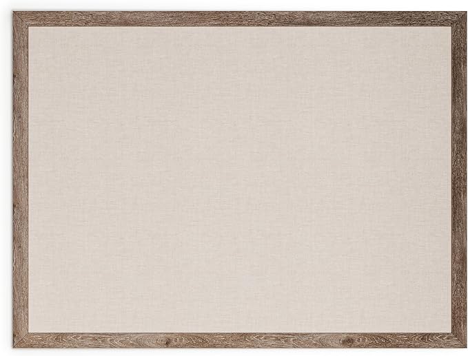 U Brands Linen Bulletin Board, 36" x 48", Rustic Wood Style Frame, Industrial Grade Pinning Surface