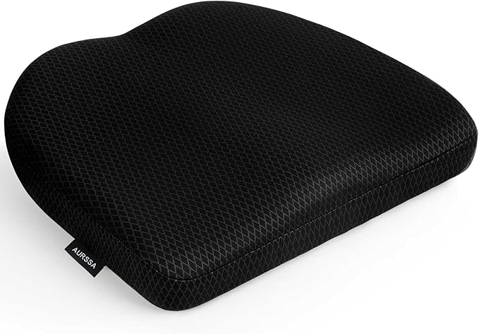 Aurssa Air Fiber Office Chair Cushion - Ergonomic Seat Cushion for Orthopedic Coccyx, Relief Hip & Back Support - Doctor Recommended Cushion for Long Sitting Worker Driver & Handicapped (Black)