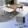 Conference Table Flip Top Mobile Conference Room Tables,Folding Conference Table with Wheels,Large Meeting Training Seminar Table Saving Space for Office Classroom(2C,47.2'')
