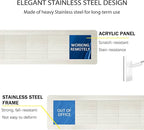Privacy Door Sign, Do Not Disturb/Please Knock/Out of Office/in a Meeting/Back Soon/Working Remotely Indicator, That Lets Others Know Whether You're Available Or Not - Blue Pattern Office Door Sign for Meeting & Conference Room -Stainless Steel-10 x 2....