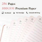 CAGIE Textured Hardcover Lined Journal for Women and Men, A5 Leather Journal Notebook with 256 Pages, 100GSM Paper – College Ruled Journaling Notebook for Writing, Work, School, Daily Diary