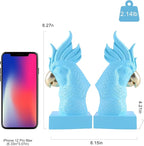 JOOMBE Blue Parrot Decorative Bookends,Set of 2 Cute Bird Animal Sculpture Book Ends to Hold Hevay Duty Books,Unique Resin Statues Book Stopper for Home Office Desk Bookshelf Decor