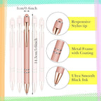 Zonon 38 Pieces Rubberized Ballpoint Pen with Stylus Tip Stylish Metal Pen Capacitive Styli with Soft Rubberized Grip, Black Ink for Most Devices(Rose Gold)
