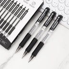 Lekreo Classic Retractable Gel Roller Pens, 0.7mm Fine Point (Black Ink- 12 Packs)