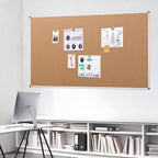 VIZ-PRO Large Cork Bulletin Board, 60 X 36 Inches, Wall-Mounted Corkboard with Silver Aluminium Frame for School, Office, and Home 5' X 3'