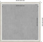 Amanti Art Silver Framed Magnetic Board 26x26 Medium Vision Board for use with Magnets, 100% Metal Sheet to Display Items as Office Decor or for Home Organization in mudroom, Kitchen or Kids Room