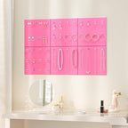Neatsure Large Cork Board for Wall, 36" x 24" Bulletin Board with Pushpins, 6 Panels Felt Tiles Tack Push Pin Board for Office, Pink