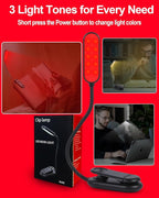 Finezeal 670nm Red Book Light [2 Pack] - Zero Blue Light, Rechargeable Clip On Red Reading Light Lamp for Reading at Night - Poratble Dimmable LED Book Lamp, Gift for Lovers Travel Studying Nursing