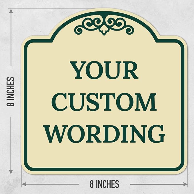 Custom Decorative Sign, Personalized Metal Sign for Business, Driveway, Home, Airbnb, Office Door Plaque, Ivory Sign, 8x8 Inches, ACM, Fade Resistant, Made in USA by Sigo Signs