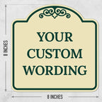 Custom Decorative Sign, Personalized Metal Sign for Business, Driveway, Home, Airbnb, Office Door Plaque, Ivory Sign, 8x8 Inches, ACM, Fade Resistant, Made in USA by Sigo Signs