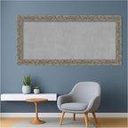 Amanti Art Silver Framed Magnetic Board 25x53 Oversize Vision Board for use with Magnets, 100% Metal Sheet to Display Items as Office Decor or for Home Organization in mudroom, Kitchen or Kids Room
