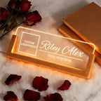 Custom Light Up Office Name Plate, Personalized Desk Sign with Logo or Photo, Coworkers Team Members, Employee Appreciation Gifts