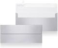 YooNotee 100 Count #10 Silver Metallic Business Envelopes, 80 lb, 4 1/8" x 9 1/2" Metallic Business Letter Size Envelopes, Peel & Press Square Flap, Printable for Professional Mailing and Office Use