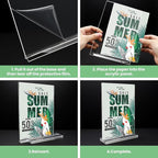 Acrylic Sign Holder 4x6, 21 Pack Clear Table Menu Vertical Double Sided Display, Plastic Menu Stand Paper Holder Suitable for Restaurants Office Store Show Fair