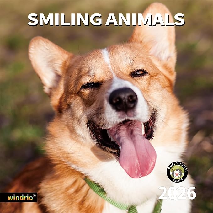 2026 Wall Calendar,Calendar 2026, November 2025 - December 2026, Wall Calendar Smiling Animals, 12" x 24" Opened,Full Page Months Thick & Sturdy Paper for Calendar Organizing & Planning