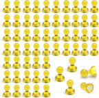 MHDMAG Magnetic Push Pins Powerful Push Pin Magnets for Fridge Whiteboards Calendars Maps in School & Office Pack of 60,Yellow