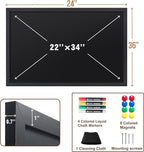 SELEAD Magnetic Chalkboard Words Sign - 24" x 36" Large Black Frame Wall Decor Bulletin Chalk Board for Menu, Business, Restaurant, Home Office