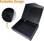 HUA JIE A4 Storage File Boxes Plastic Archives Cases, PVC File Folder Organizer Document Storage Filing Box for office,32.5×6.5×24 cm, Black(Pack of 6)