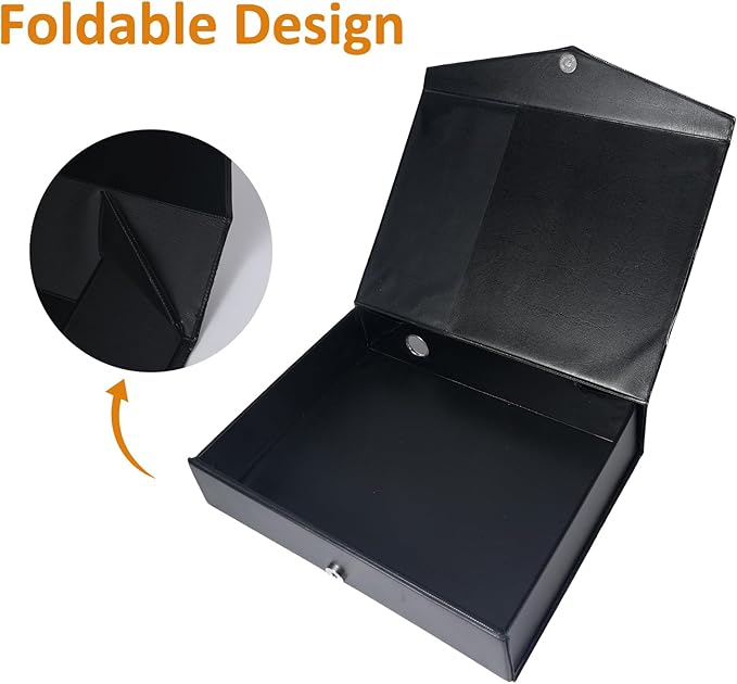 HUA JIE A4 Storage File Boxes Plastic Archives Cases, PVC File Folder Organizer Document Storage Filing Box for office,32.5×6.5×24 cm, Black(Pack of 6)