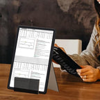 ZOEY Acrylic Book Stand with Ledge Clear Black Display Easels Plate - 5 Pack Large Book Holder Easel Stand for Display, Music Sheets, Artworks, CD, Tablet Holder