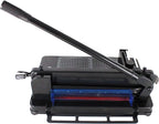 TEXALAN Heavy Duty Guillotine Paper Cutter - 400 Sheets Capacity, A4 12" Stack Paper Trimmer, Steel Base, Black