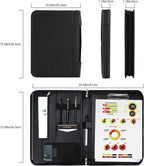 ProCase Portfolio Business Padfolio Folder with Handle and Zipper, Conference Meeting Executive File Legal Document Organizer with Pockets Letter Size A4 Writing Pad Notepad Padfolio -Allblack