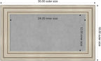 Amanti Art Silver Framed Magnetic Board 18x30 Small Vision Board for use with Magnets, 100% Metal Sheet to Display Items as Office Decor or for Home Organization in mudroom, Kitchen or Kids Room