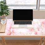 MOSISO Desk Mat Keyboard Mouse Pad Set, Large Gaming Mouse Pad&Keyboard Wrist Rest&Mousepad with Wrist Rest&Coaster, Ergonomic Non-Slip Home Office Mousepad with Memory Foam, Pink