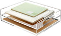 2 Pack- Stackable Paper Letter Tray, A4 File Tray Desk Organizer, Acrylic Desk Organizers and Accessories Sorter, Clear Workspace Office Supplies Organizers, 12.4inx8.86inx3.46in