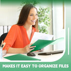 Henoyso 18 Pcs Plastic Folders with Clear Front Pockets Heavy Duty File Folders with 2 Pockets and Card Slot for Student Communication School Office Presentation Report (Green)