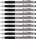 SyPen Personalized Pens With your Custom Logo or Text-600 Pack Bulk-for Businesses, Parties, and Events, 2 in 1 Ballpoint Pen & Stylus Compatible with Touchscreen Devices, Grey Barrel, Black Ink