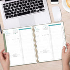 Daily Planner 2026 Full Page Per Day- 2026 Daily & Monthly Planner from January 2026 to December 2026, Day Planner 2026 with 12 Months Tabs, 8.5" x 11", Green