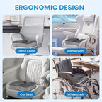 TushGuard Office/Car Seat Cushion, Non-Slip Sciatica & Back Coccyx Tailbone Pain Relief Chair Pad, Memory Foam Butt Pillow for Computer Desk, Wheelchair, Driving (Black&Grey)