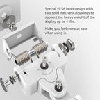 BEWISER Heavy Duty Monitor Arm Mount for 34-49 inches and Ultra 57 inches Screens,Weight Capacity Up to 44 lbs,Full Motion Height Swivel Adjustable Monitor Arm(White)