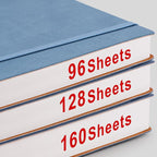 AHGXG Bullet Dotted Journal - 320 Pages Dot Grid Notebook B5 Large Journal, 100gsm Thick Dotted Paper, Leather Softcover, with Journal Stencils, Inner Pocket, 7.6'' X 10'' - GrayBlue