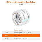 Amazon Basics Extra-Wide Packing Tape, Designed for Moving, Storage and Packing, Shipping and Mailing, Extra-Wide 2.83"W, Crystal Clear, Low Odor, 6-Pack