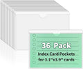 NIUBIER Storage Bin Labels, 36 Pack 3x3.5 Inches Index Card Holder, Clear Adhesive Pockets, Removable Tote Labels Stickers for Packing Moving Box & Containers, Easy Peel Off
