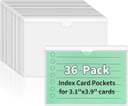 NIUBIER Storage Bin Labels, 36 Pack 3x3.5 Inches Index Card Holder, Clear Adhesive Pockets, Removable Tote Labels Stickers for Packing Moving Box & Containers, Easy Peel Off